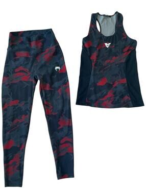 Venum Sophia Rose Urban Red Camo Set Women M Leggings- Tank Top Gym Fitness Yoga